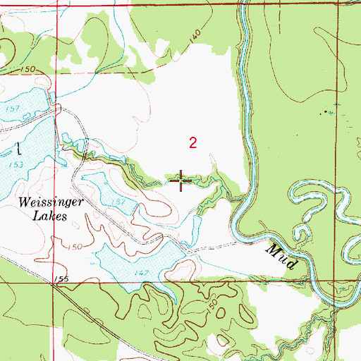 Topographic Map of C A Caines Lake, AL