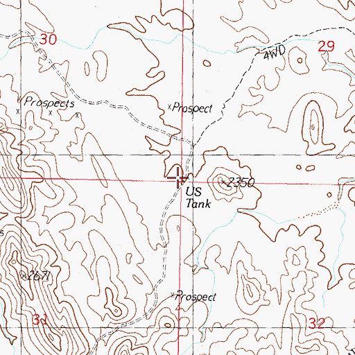 Topographic Map of U S Tank, AZ