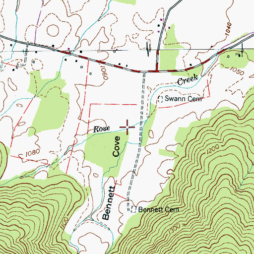 Topographic Map of Bennett Cove, TN