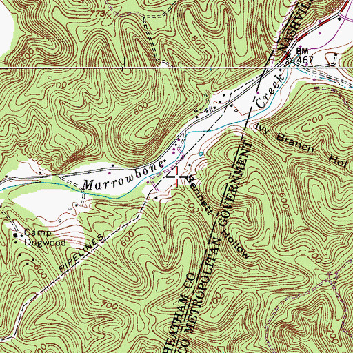 Topographic Map of Bennett Hollow, TN