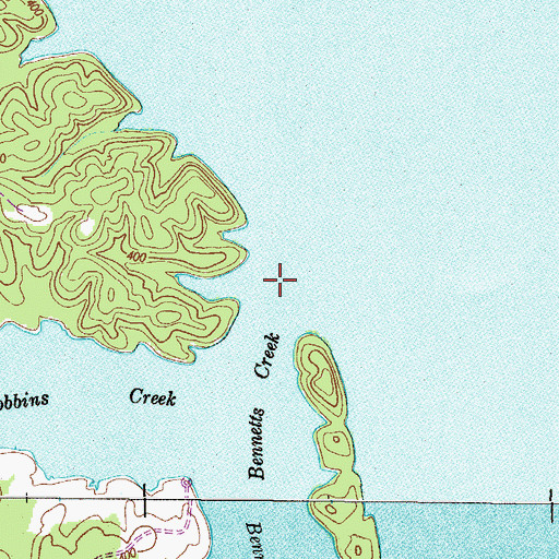 Topographic Map of Bennetts Creek, TN