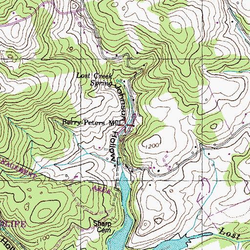 Topographic Map of Berry-Peters Mill, TN