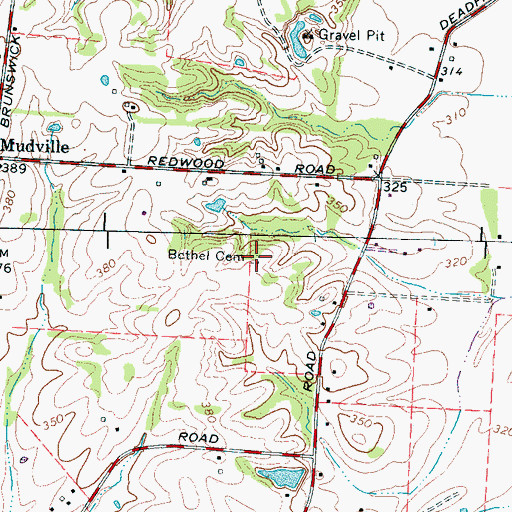 Topographic Map of Bethel Cemetery, TN