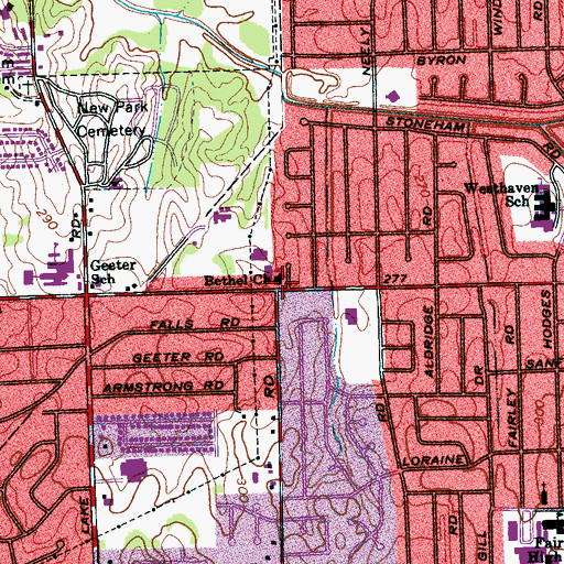 Topographic Map of Bethel Church, TN