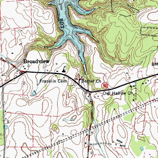 Topographic Map of Bethel United Methodist Church, TN