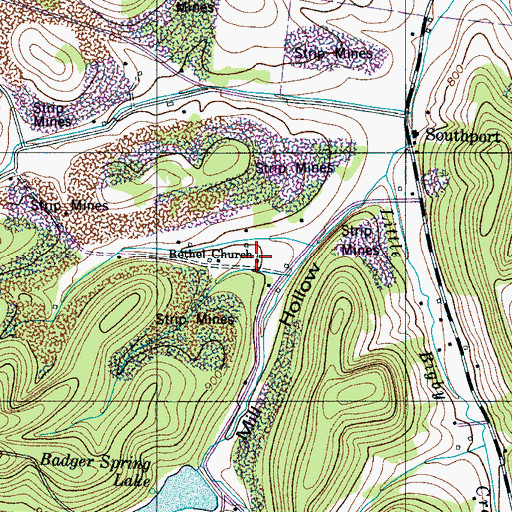 Topographic Map of Bethel Church, TN