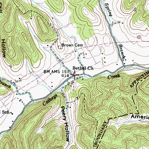 Topographic Map of Bethel Church, TN