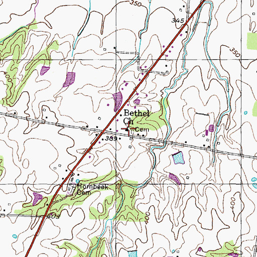 Topographic Map of Bethel Baptist Church, TN