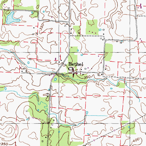 Topographic Map of Bethel Baptist Church, TN