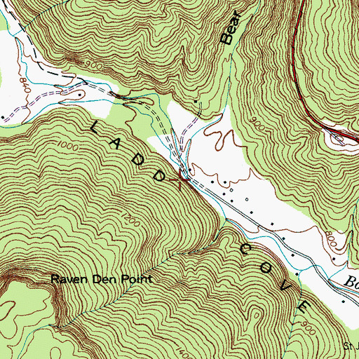 Topographic Map of Bethel Creek, TN
