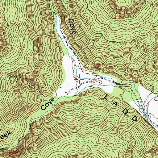 Topographic Map of Bethel Creek Cove, TN