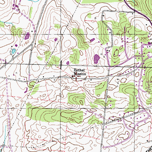 Topographic Map of Bethel Mission, TN