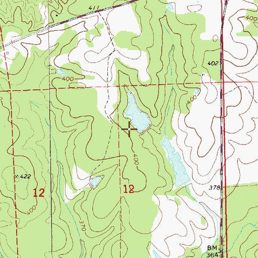 Topographic Map of J P Groce Dam, AL