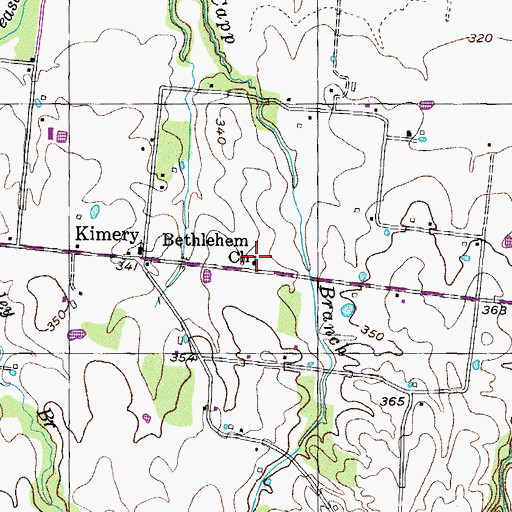 Topographic Map of Bethlehem Church, TN