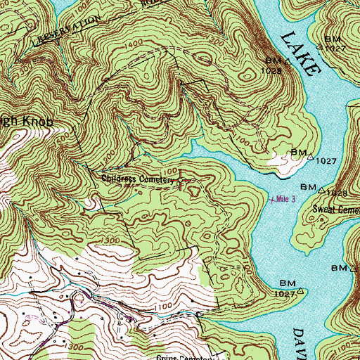Topographic Map of Bethlehem Baptist Church, TN