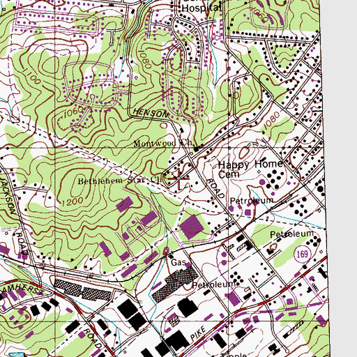 Topographic Map of Bethlehem Star Church, TN