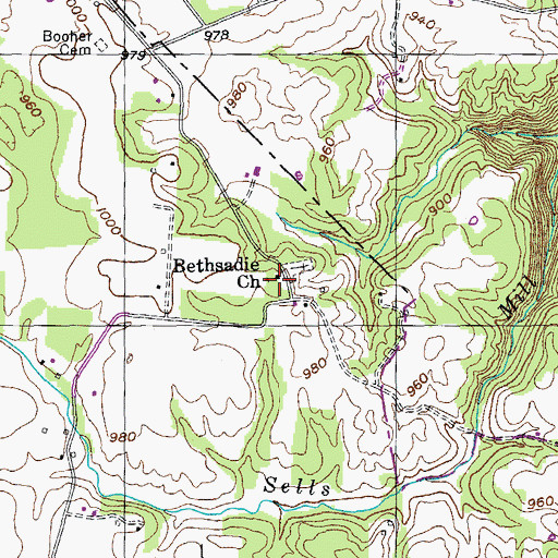 Topographic Map of Bethsadie Church, TN