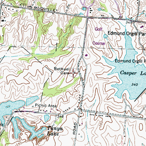 Topographic Map of Bethuel Cemetery, TN