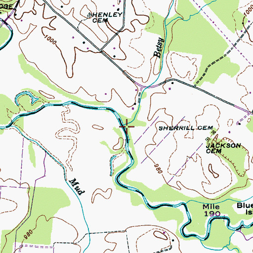 Topographic Map of Betsy Willis Creek, TN