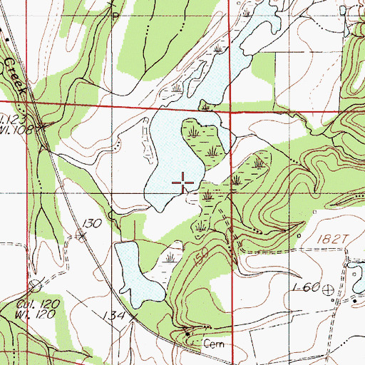 Topographic Map of Jim Adams Lake Dam, AL