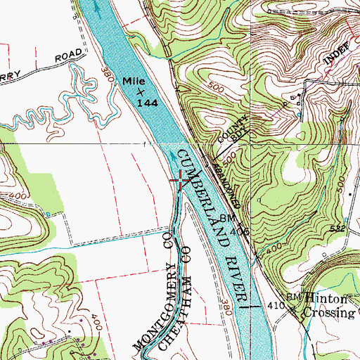 Topographic Map of Bartons Creek, TN