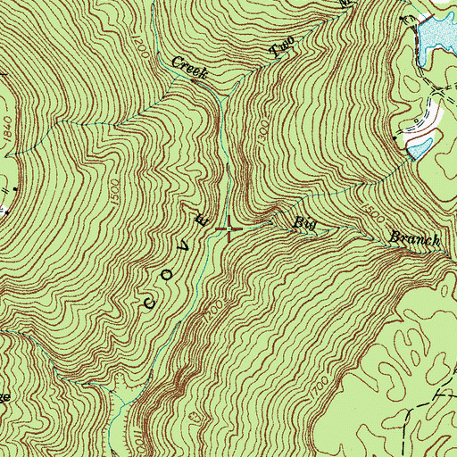 Topographic Map of Big Branch, TN
