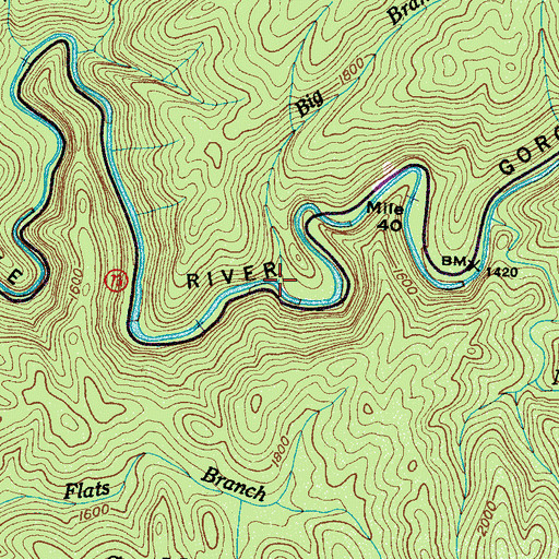 Topographic Map of Wagulee Branch, TN