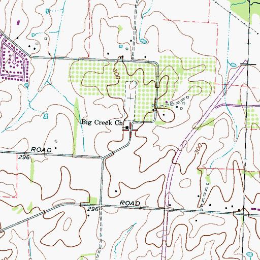 Topographic Map of Big Creek Church, TN