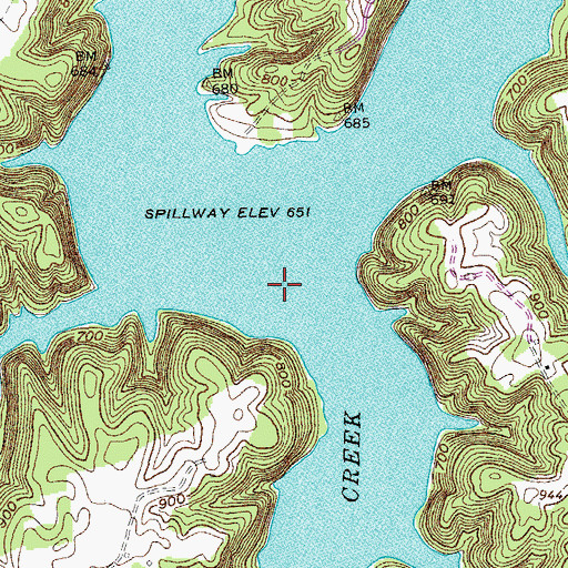 Topographic Map of Big Eagle Creek, TN