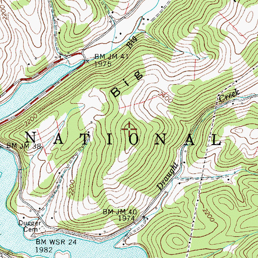 Topographic Map of Big Hill, TN