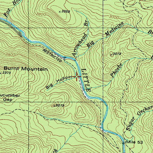 Topographic Map of Big Hollow, TN