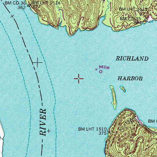 Topographic Map of Big Richland Creek, TN