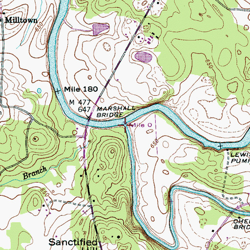 Topographic Map of Big Rock Creek, TN