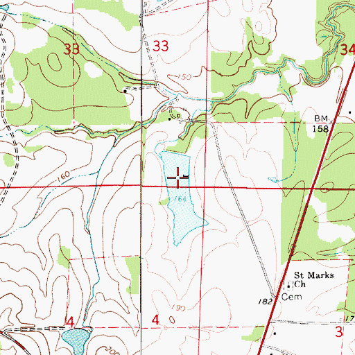 Topographic Map of W W Weissinger Number 4 Lake, AL