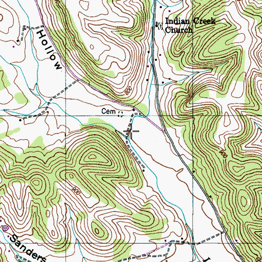 Topographic Map of Birdsong Hollow, TN