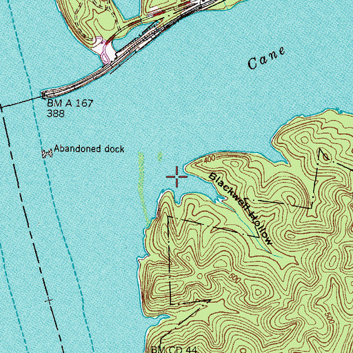 Topographic Map of Blackwell Hollow, TN