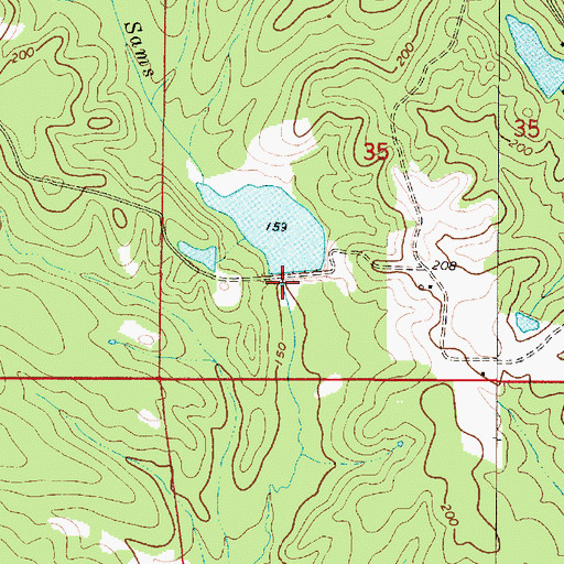 Topographic Map of Powell Creek Number 9 Dam, AL
