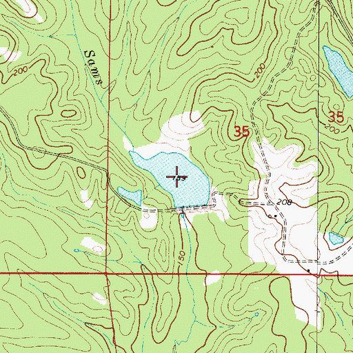 Topographic Map of Powell Creek Lake Number Nine, AL