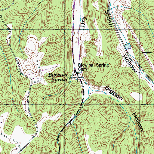 Topographic Map of Blowing Spring Cemetery, TN