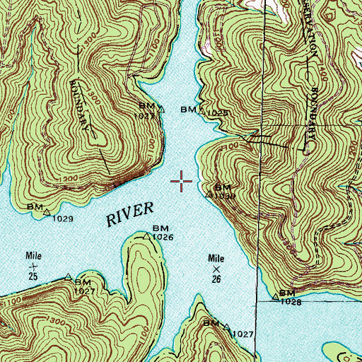 Topographic Map of Blue Spring Hollow, TN