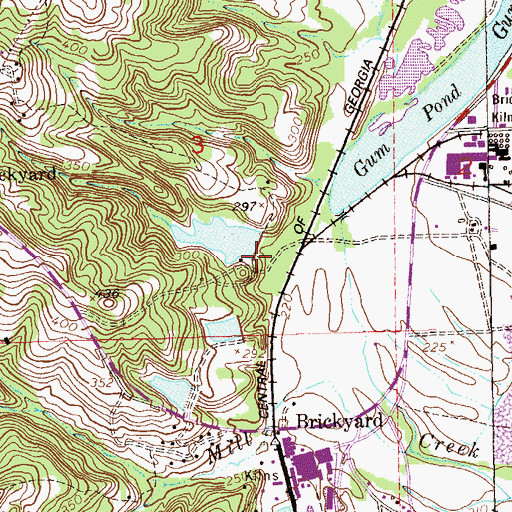 Topographic Map of Willow Lake Dam, AL