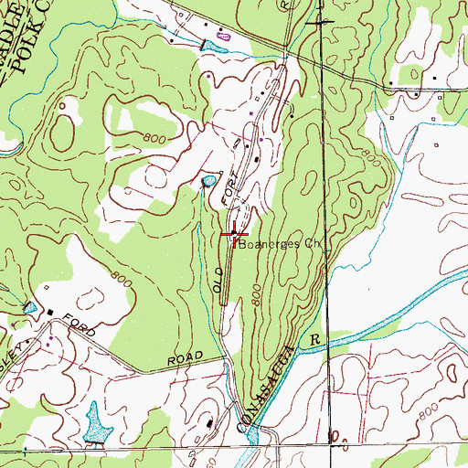 Topographic Map of Boanerges Church, TN