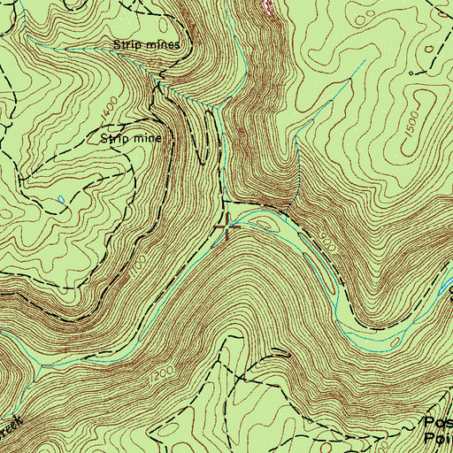 Topographic Map of Board Camp Creek, TN