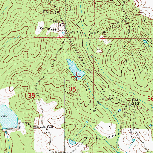 Topographic Map of N B Fields Lake Dam, AL
