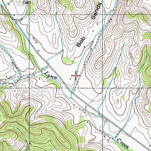 Topographic Map of Bob Sands Hollow, TN