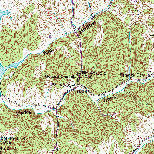 Topographic Map of Bogard Chapel, TN