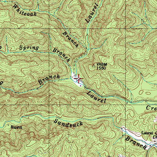 Topographic Map of Bogle Spring Branch, TN