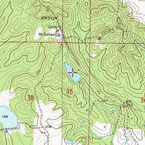 Topographic Map of Fields Lake, AL