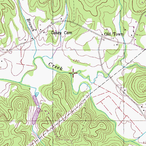 Topographic Map of Boon Creek, TN