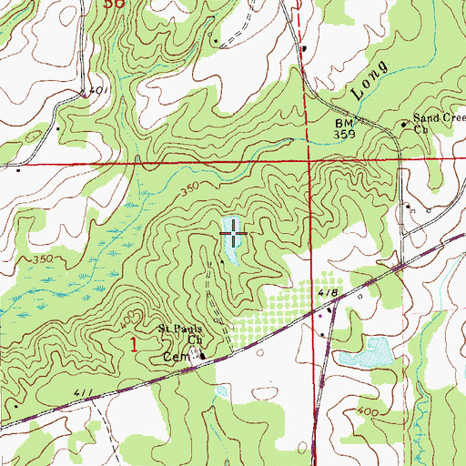 Topographic Map of Kellys Pond Number One, AL